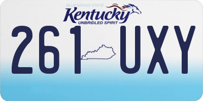 KY license plate 261UXY