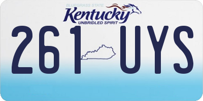 KY license plate 261UYS