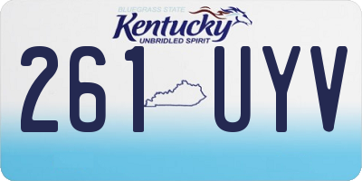 KY license plate 261UYV