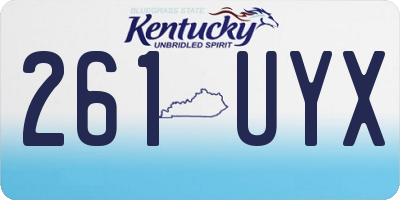 KY license plate 261UYX