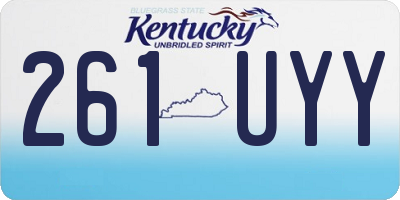 KY license plate 261UYY