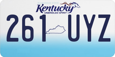 KY license plate 261UYZ