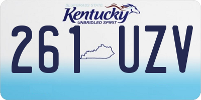 KY license plate 261UZV