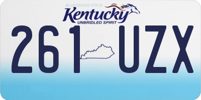 KY license plate 261UZX
