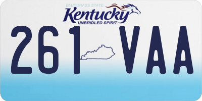 KY license plate 261VAA