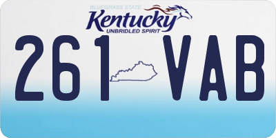 KY license plate 261VAB