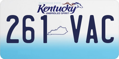 KY license plate 261VAC
