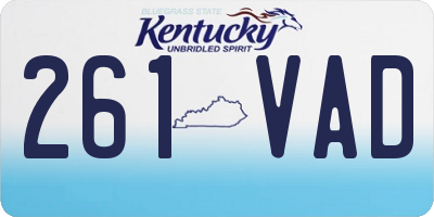 KY license plate 261VAD