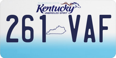 KY license plate 261VAF