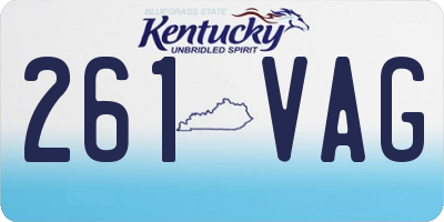 KY license plate 261VAG