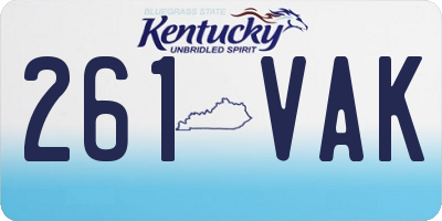 KY license plate 261VAK