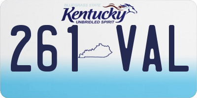 KY license plate 261VAL