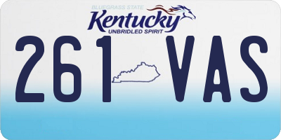 KY license plate 261VAS