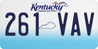KY license plate 261VAV