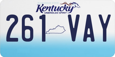 KY license plate 261VAY
