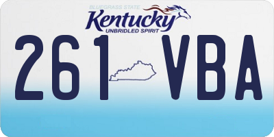 KY license plate 261VBA