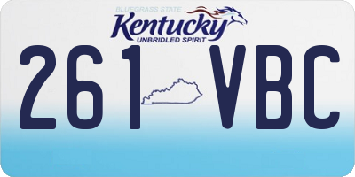 KY license plate 261VBC