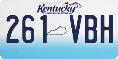 KY license plate 261VBH