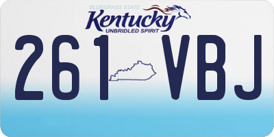 KY license plate 261VBJ