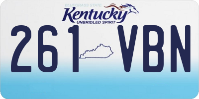 KY license plate 261VBN