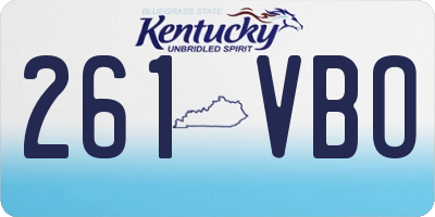 KY license plate 261VBO