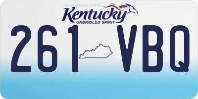 KY license plate 261VBQ