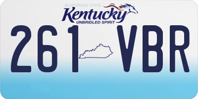 KY license plate 261VBR