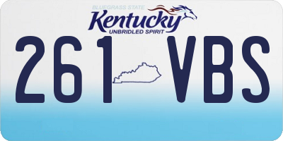 KY license plate 261VBS