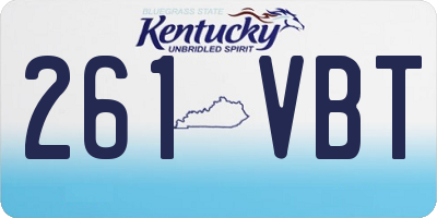 KY license plate 261VBT