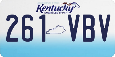KY license plate 261VBV