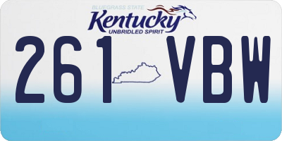 KY license plate 261VBW
