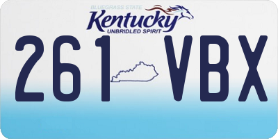 KY license plate 261VBX