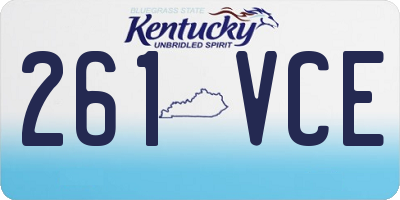 KY license plate 261VCE