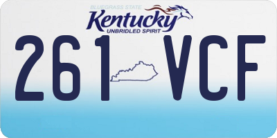 KY license plate 261VCF