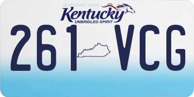 KY license plate 261VCG