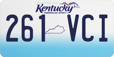 KY license plate 261VCI