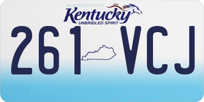 KY license plate 261VCJ
