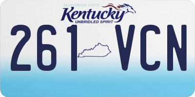 KY license plate 261VCN