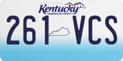 KY license plate 261VCS