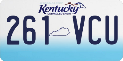 KY license plate 261VCU