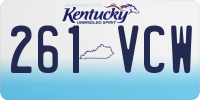 KY license plate 261VCW