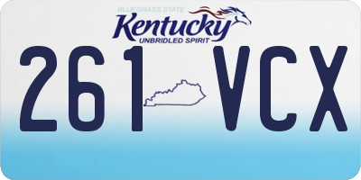 KY license plate 261VCX