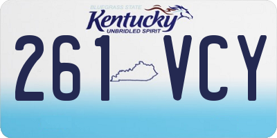 KY license plate 261VCY
