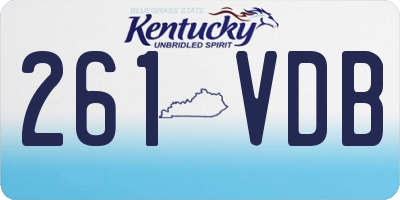 KY license plate 261VDB