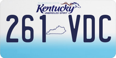 KY license plate 261VDC