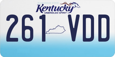 KY license plate 261VDD