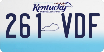 KY license plate 261VDF