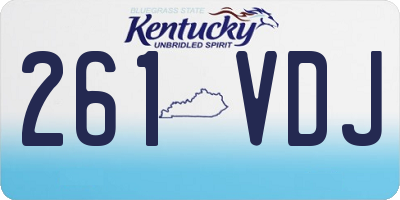 KY license plate 261VDJ
