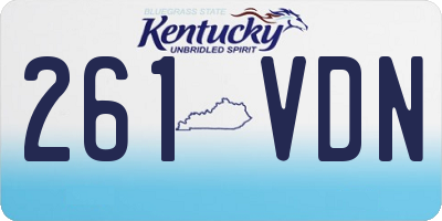 KY license plate 261VDN