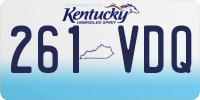 KY license plate 261VDQ